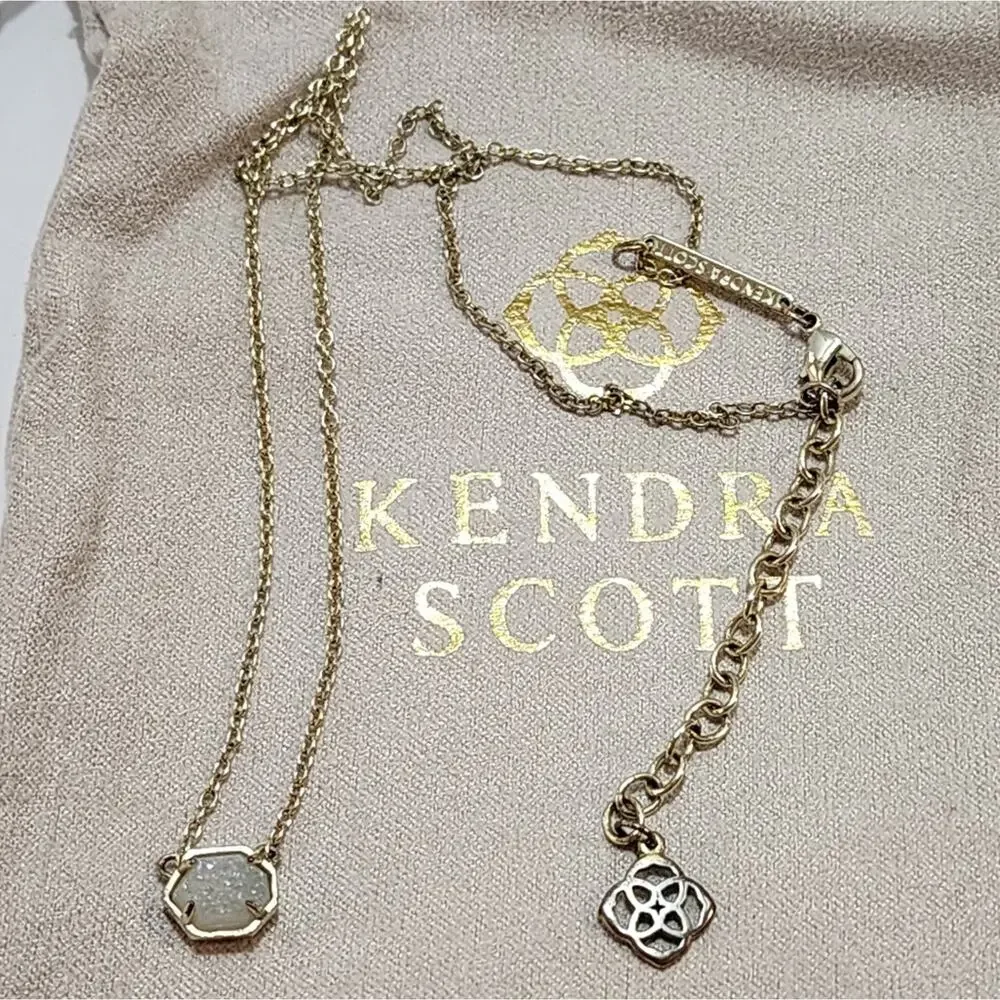 Kendra Scott White Drusy‎ and Silver Necklace - Picture 2 of 6